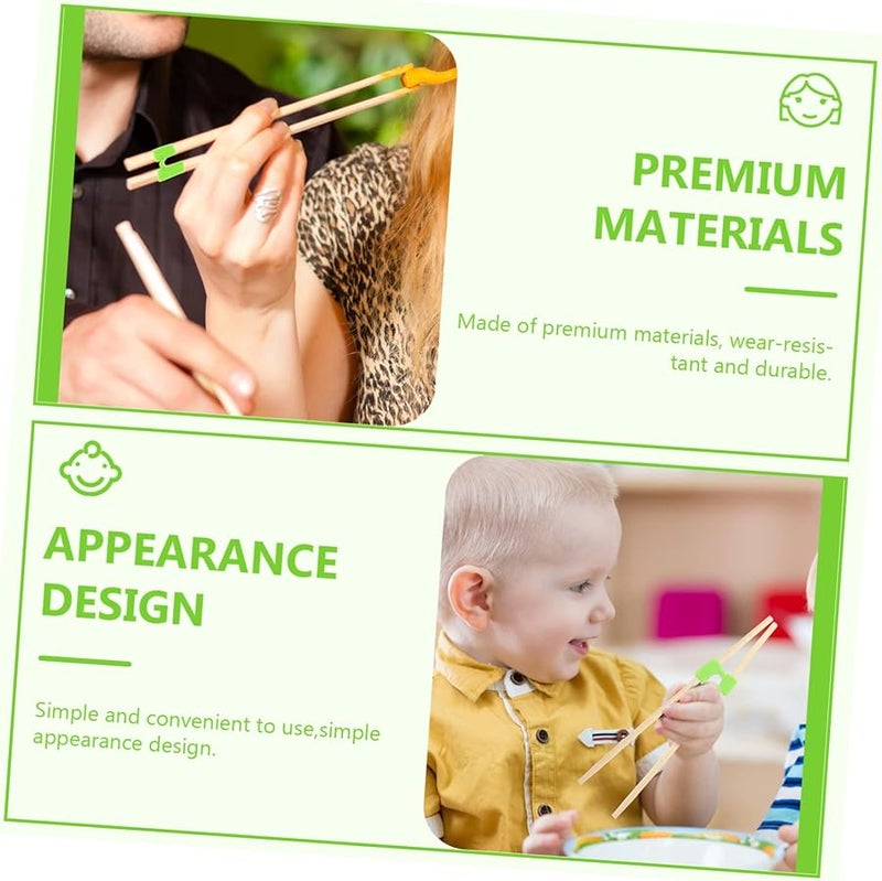 Light Green Chopstick Training Helpers 5pcs Non Slip Reusable Kitchen Utensils - Image 5